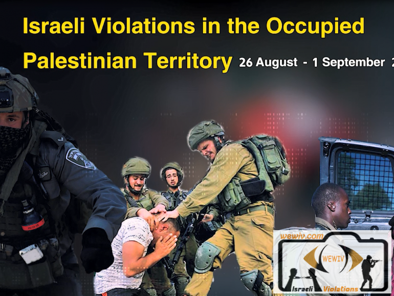 Israeli Violations in the Occupied Palestinian Territory 26 August – 1 September 2021
